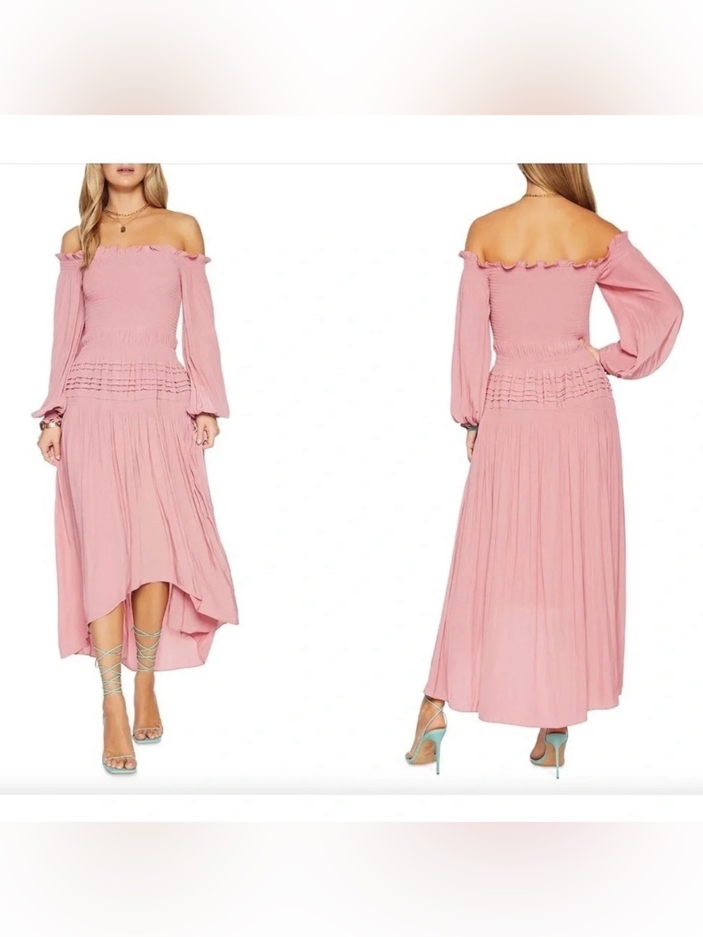 RAMY BROOK | Anita Off The Shoulder Midi Dress in Flirt Pink Sz: S